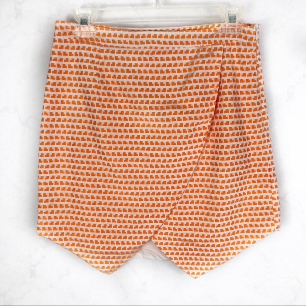[Do & Be] White & Orange Wrap Skirt - Picture 3 of 4